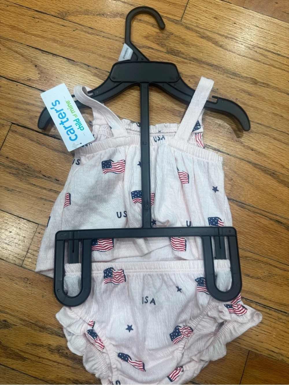 Carter's Pink Baby Bloomers with USA Flag Print